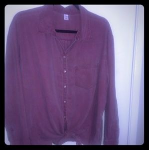 Mauve Tie Front Chambray